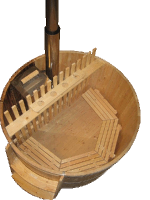 Bain nordique avec poele à bois interne Bain nordique avec poele à bois interne